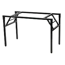 Sammenfoldelig metalstel til borde, lavet af stål, sort eller grå farve, størrelse 156x76 cm