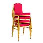 Banquet chairs 4 pcs. in red with a frame in gold color