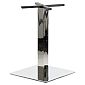 Polished stainless steel table leg 50x50 cm, height 72.5 cm