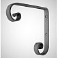 Metal decorative bracket, holder for shelf 20x20cm - black set (2 pcs.) "Mirella"