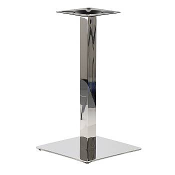 Polished stainless steel base 40x40 cm, height 72 cm