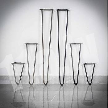 Decorative metal table legs Hairpin with feet (73, 40, 20 cm)