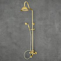 Retro style shower system, brass, h: 1410mm
