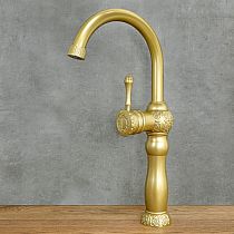 Retro style washbasin faucet, h: 430mm