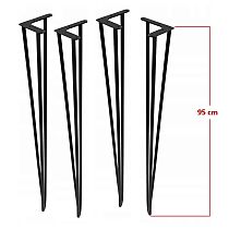 Decorative hairpin metal table legs Ø12 bar, height 95 cm - set of four legs
