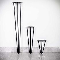 Metal table legs Hairpin 3 rods with feet (73, 40, 20 cm) - 4 legs set