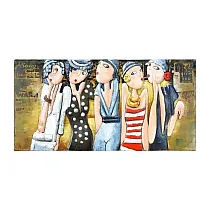 3D metal artwork, Ladies of the twenties, dimensions 65x130cm, weight 8.5 kg