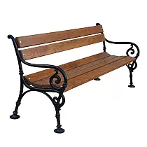 Metal garden bench Vienna, cast iron, alder boards, length 150 cm, weight 39 kg