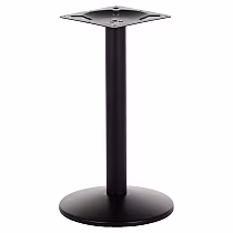 Metal central table base made of steel, height 72.5 cm, base diameter 42.5 cm, black color