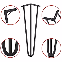 Hairpin legs for the coffee table from three 10 mm diameter steel bars, height 43 cm - set of 4 legs, colors: black, white, gray, gold