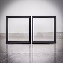 Rectangular massive metal table legs Quadro, made of steel, low height 45 cm, width 40 cm, 2 pcs set