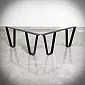 Durable low height steel table legs made of flat iron, height 38 cm, width 80 cm, 2 pcs.