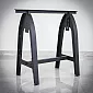 Adjustable, designer, horseshoe-shaped metal table legs made of steel, size 74x80cm, 2 pcs.