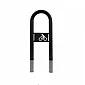 Outdoor metal bicycle parking rack from steel with bicycle logo, black color, dimensions 80X36 cm