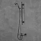 Retro style shower system, brass, black