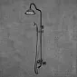 Retro style shower system made of brass, height 137 cm, black color