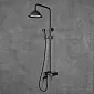 Retro stiliaus dušo sistema iš žalvario su lietaus dušu, aukštis 129,5 cm, juodos spalvos