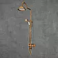 Retro stiliaus dušo sistema, žalvaris, senovinės bronzos spalvos, keramikos apdaila, aukštis 136 cm