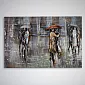 3D metal art People in the rain, 80x120cm