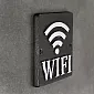 Ketaus metalinis ženklas WiFi, 2 vnt