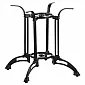 Big size cast iron table base with 4 feet, black color, height 72 cm, suitable for tabletops 100x100 cm, weight 21.5 kg