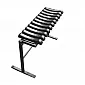 Free standing steel cemetery bench with PVC ribs and lowering mechanism, black color, length 72 cm or 82 cm