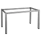 Metalinis stalo rėmas su kvadratinėmis pilkos spalvos kojomis, ilgis 176 cm, plotis 76 cm, aukštis 72,5 cm