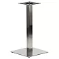Nerūsējošā tērauda galda kāja, matēta, pamatnes dimensijas 40x40 cm, augstums 72 cm, virsmām līdz 60x60cm