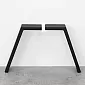 Low height metal table leg made made from steel, angle look, height 31 cm, black color, profile size 8x2 cm (set of 4 legs)