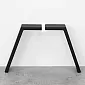Steel table leg made, height 31 cm, black color, profile size 8x2 cm (set of 4 legs)