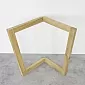 3D spatial wooden table legs for tables, raw oak solid wood, triangular shape, height 72 cm, maximal width 73.5 cm, set of 2 pcs