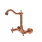 Design wall faucet, rose gold color, made of brass, height 26.5 cm, spout length 18.5 cm