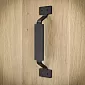 Stumdomų durų metalinė rankena iš plieno, ilgis 22 cm, juodos spalvos, komplekte 4 vnt
