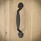 Stumdomų durų metalinė rankena pagaminta iš plieno, juodos spalvos, rinkinys iš 4 dalių, ilgis 24,3 cm