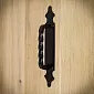 Stumdomų durų metalinė rankena iš plieno, lakuota, juodos spalvos, rinkinyje 4 vnt., ilgis 28 cm