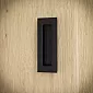 Stumdomos durys metalinis patraukimas, rankena, pagaminta iš plieno, juodos spalvos, lakuotas, aukštis 11 cm, svoris 50 gramų, rinkinys iš 4 vnt.