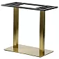 Double metal table base in gold color, with square columns, foot 70x40 cm, height 72.5 cm