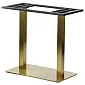 Metal table base with two columns, in golden color, square column, foot 70x40 cm, height 72.5 cm