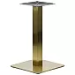 Table base in golden color, with a rectangular column, bottom plate 45x45 cm, height 72.5 cm, for table tops with size up to 70x70 cm