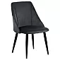 Upholstered velvet restaurant chair, black legs, gray color, 6030, set of 4 pcs.