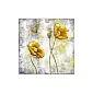 3d metal painting, artwork, yellow flowers, in pastel shades, dimensions 60x60 cm