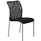 Conference chair in black colour with chrome frame, breathable mesh back and upholstered seat, set of 20 chairs
