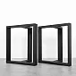 Massive metal T-type legs for coffee table or bench, size 40x45x17 cm