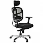 Patogi biuro kėdė, pasukama, reguliuojama kėdė tinkliniu atlošu, juodos spalvos HN-5018
