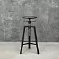 Wild west style adjustable bar stool, steel-wood, height 650-950mm