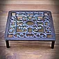Kitchen decorative cast-iron hot pot stand with square-shape with legs, dimensions 17.5 x 17.5 x 4.5 cm