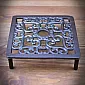 Kitchen decorative cast-iron hot pot stand with square-shape with legs, dimensions 175x175x45 mm