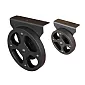 Steel furniture castors with a diameter of 120 mm or 200 mm, set of 2 pieces