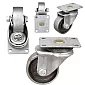 Massive furniture castors made of steel and cast iron, diameter 5 cm, total height 6.5 cm, set of 4 pcs.
