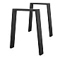 Zema augstuma metāla mēbeļu kājas kafijas galdiņam vai soliņam, izgatavotas no tērauda, klasiskā trapeces stilā, augstums 45 cm, platums 40 cm, komplektā 2 gab